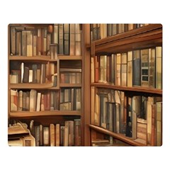 Room Interior Library Books Bookshelves Reading Literature Study Fiction Old Manor Book Nook Reading Two Sides Premium Plush Fleece Blanket (large) by Grandong