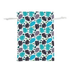 Leaves Monstera Pattern Nature Blue Purple Mauve Flora Lightweight Drawstring Pouch (m) by Maspions
