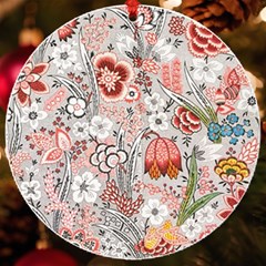 Vintage Floral Flower Art Nature Blooming Blossom Botanical Botany Pattern Uv Print Acrylic Ornament Round by Maspions