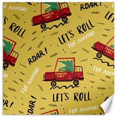 Childish Seamless Pattern With Dino Driver Canvas 12  X 12  by Apen
