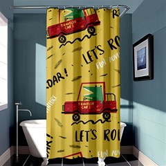 Childish Seamless Pattern With Dino Driver Shower Curtain 36  X 72  (stall)  by Apen