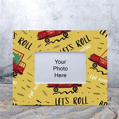Childish Seamless Pattern With Dino Driver White Tabletop Photo Frame 4 x6  by Apen