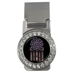 Chartres Cathedral Notre Dame De Paris Stained Glass Money Clips (cz)  by Maspions
