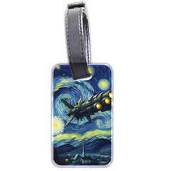 Spaceship Starry Night Van Gogh Painting Luggage Tag (two Sides) by Maspions
