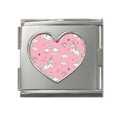 Cute Unicorn Seamless Pattern Mega Link Heart Italian Charm (18mm) by Apen