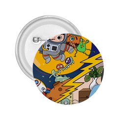 Astronaut Moon Monsters Spaceship Universe Space Cosmos 2 25  Buttons by Maspions