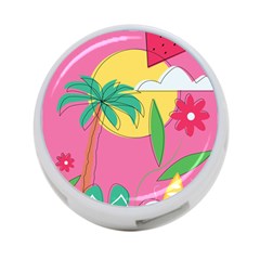 Ocean Watermelon Vibes Summer Surfing Sea Fruits Organic Fresh Beach Nature 4-port Usb Hub (two Sides) by Maspions