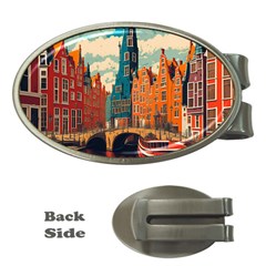 London England Bridge Europe Buildings Architecture Vintage Retro Town City Money Clips (oval)  by Maspions