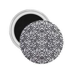 Monochrome Maze Design Print 2 25  Magnets by dflcprintsclothing