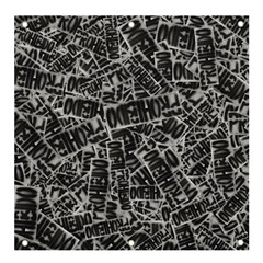 Rebel Life: Typography Black And White Pattern Banner And Sign 4  X 4  by dflcprintsclothing
