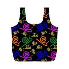 Pattern-repetition-snail-blue Full Print Recycle Bag (m) by Maspions