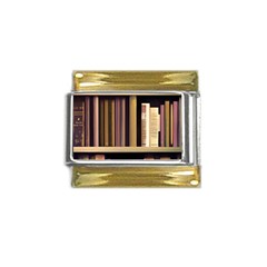 Books Bookshelves Office Fantasy Background Artwork Book Cover Apothecary Book Nook Literature Libra Gold Trim Italian Charm (9mm) by Posterlux