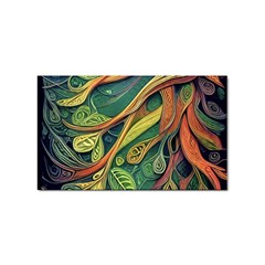Outdoors Night Setting Scene Forest Woods Light Moonlight Nature Wilderness Leaves Branches Abstract Sticker Rectangular (100 Pack) by Posterlux