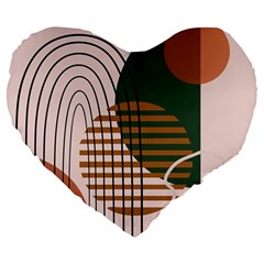 Line Forms Art Drawing Background Large 19  Premium Heart Shape Cushions by Maspions