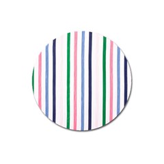 Stripes Pattern Abstract Retro Vintage Magnet 3  (round) by Maspions