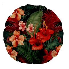 Tropical Flower Bloom Large 18  Premium Round Cushions by Maspions
