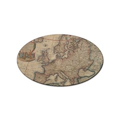 Old Vintage Classic Map Of Europe Sticker Oval (10 Pack) by Paksenen