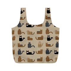 Cat Pattern Texture Animal Full Print Recycle Bag (m) by Maspions