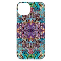Amethyst On Turquoise Iphone 14 Plus Black Uv Print Case by kaleidomarblingart