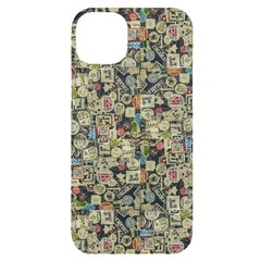 Sticker Collage Motif Pattern Black Backgrond Iphone 14 Plus Black Uv Print Case by dflcprintsclothing