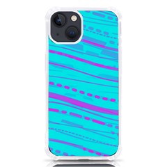 Wave Stripe Pattern Design Aqua Iphone 13 Tpu Uv Print Case by Ndabl3x