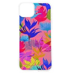 Pink And Blue Floral Iphone 15 Tpu Uv Print Case by Sparkle