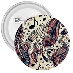Paisley Print Musical Notes8 3  Buttons by RiverRootz