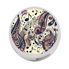 Paisley Print Musical Notes8 4-port Usb Hub (one Side) by RiverRootz