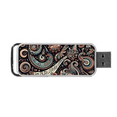 Paisley Print Musical Notes7 Portable Usb Flash (one Side) by RiverRootz