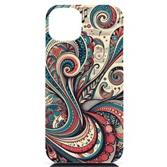 Paisley Print Musical Notes6 Iphone 14 Plus Black Uv Print Case by RiverRootz
