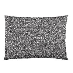 Fuck You Phrase Sketchy Drawing Motif Random Pattern Black Backgrond Pillow Case by dflcprintsclothing