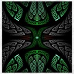 Fractal Green Black 3d Art Floral Pattern Canvas 16  x 16  15.2 x15.41  Canvas - 1