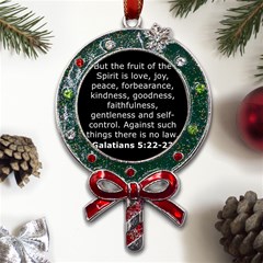 Galatians 5 Metal X mas Lollipop With Crystal Ornament by RiverRootz