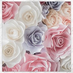 Pastel Rose  Flower Blue Pink White Canvas 16  X 16  by Cemarart