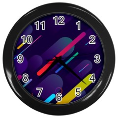 Colorful Abstract Background Wall Clock (black) by Ravend