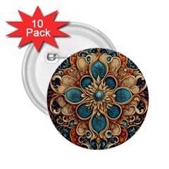 Dunkelbraun Pattern 1 2 25  Buttons (10 Pack)  by 2607694c