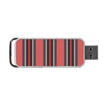 Rosa Grau Streifen Portable USB Flash (One Side) Front