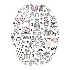 Big Collection With Hand Drawn Objects Valentines Day Uv Print Acrylic Ornament Oval by Bedest