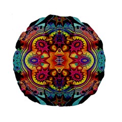 Lila Floral Blume Standard 15  Premium Round Cushions by 2607694c