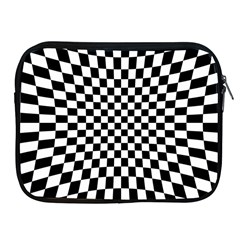 Illusion Checkerboard Black And White Pattern Apple Ipad 2/3/4 Zipper Cases by Ravend