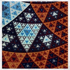 Fractal Triangle Geometric Abstract Pattern Canvas 16  X 16  by Cemarart