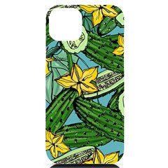 Seamless Pattern With Cucumber Slice Flower Colorful Hand Drawn Background With Vegetables Wallpaper Iphone 14 Plus Black Uv Print Case by Ket1n9