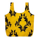 Yellow Regal Filagree Pattern Full Print Recycle Bag (L) Back