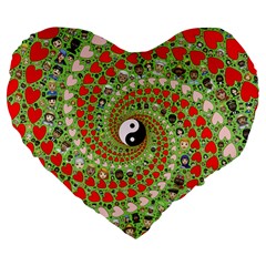 Love Avatars Characters Roles Yin Yang Large 19  Premium Flano Heart Shape Cushions by Paksenen