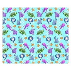 Sea Ocean Sealife Turtle Jellyfish Premium Plush Fleece Blanket (small) by Loisa77
