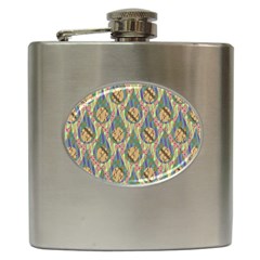 Tribal Background Boho Batik Hip Flask (6 Oz) by anzea
