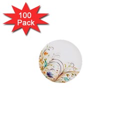 Flower Blau 1  Mini Buttons (100 Pack)  by 2607694c