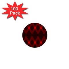 Muster Rot Schwarz 1  Mini Buttons (100 Pack)  by 2607694c
