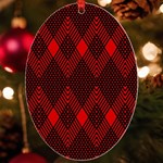 muster rot schwarz UV Print Acrylic Ornament Oval Front