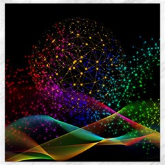 Particles Waves Line Multicoloured Canvas 12  X 12  by Proyonanggan